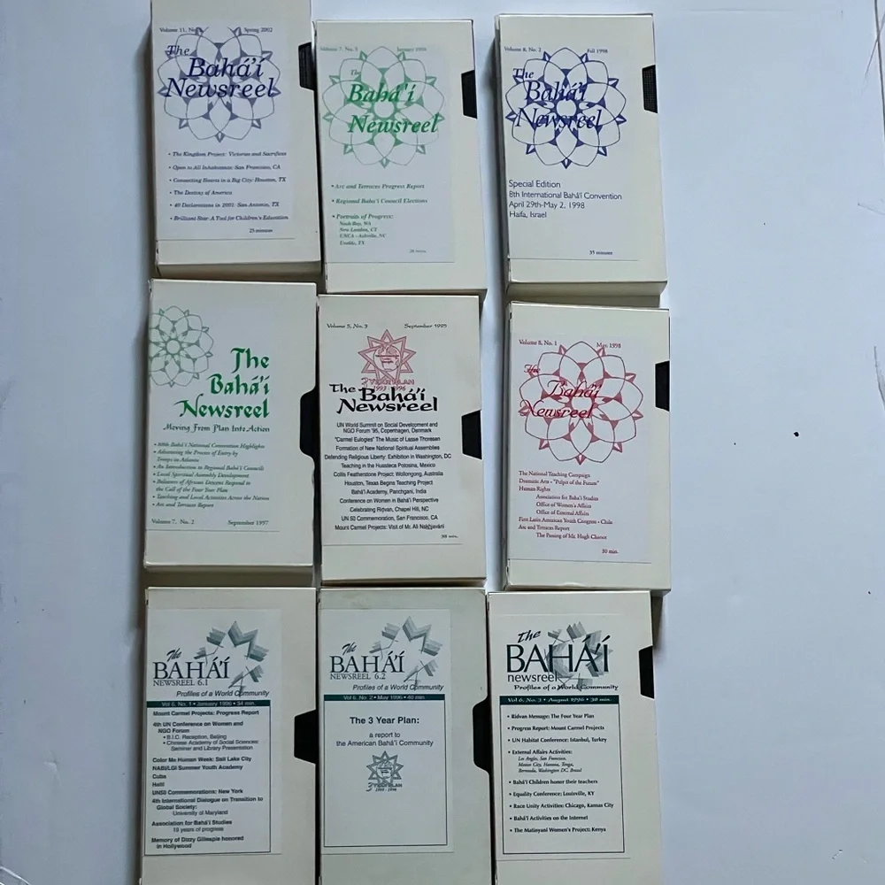 1995-2002 History VHS Video The Bahá’í Newsreel Special Edition Lot of 10